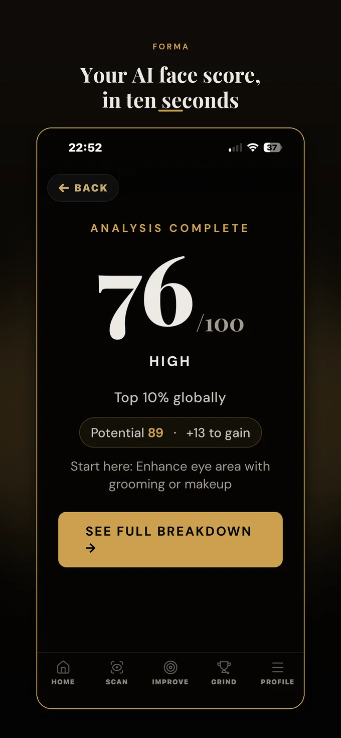 Forma score screen